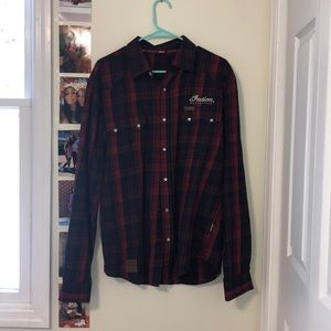Indian Motorcycle plaid button up